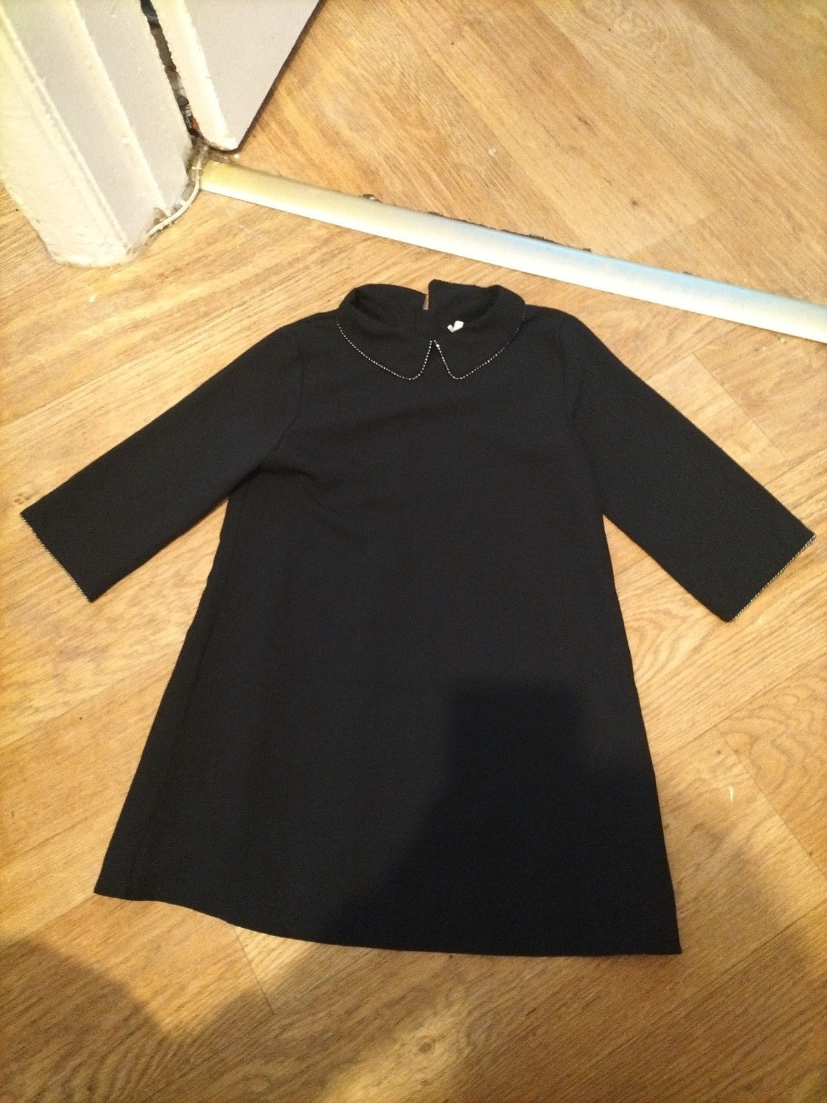 Girls Next Size Small Black Collar 3/4 Blouse
