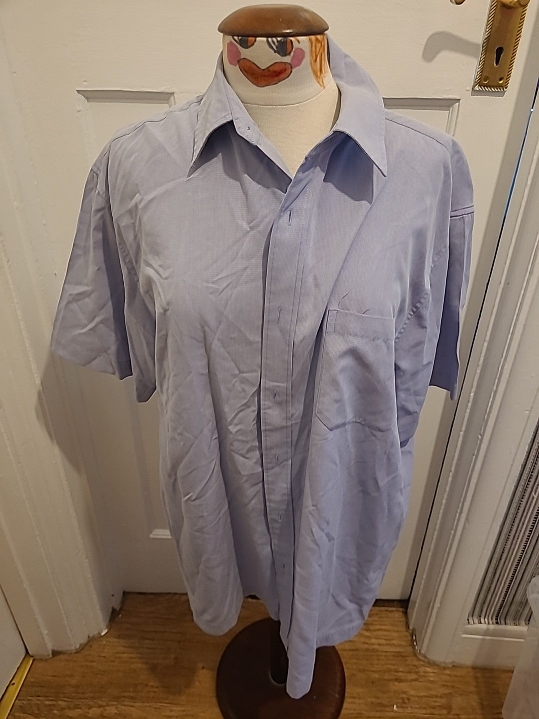 Mens Casual Club Size XL Lilac Soft Touch Short Sleeved Shirt