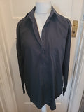 Mens F&F Size 16.5 Black Long Sleeved Reg Fit Shirt