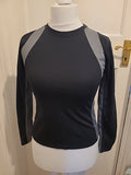 Ladies Mountain Life Size 8 Black And Grey Long Sleeved Tshirt