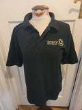 Mens Size Medium Black Gregory Short Sleeved Polo