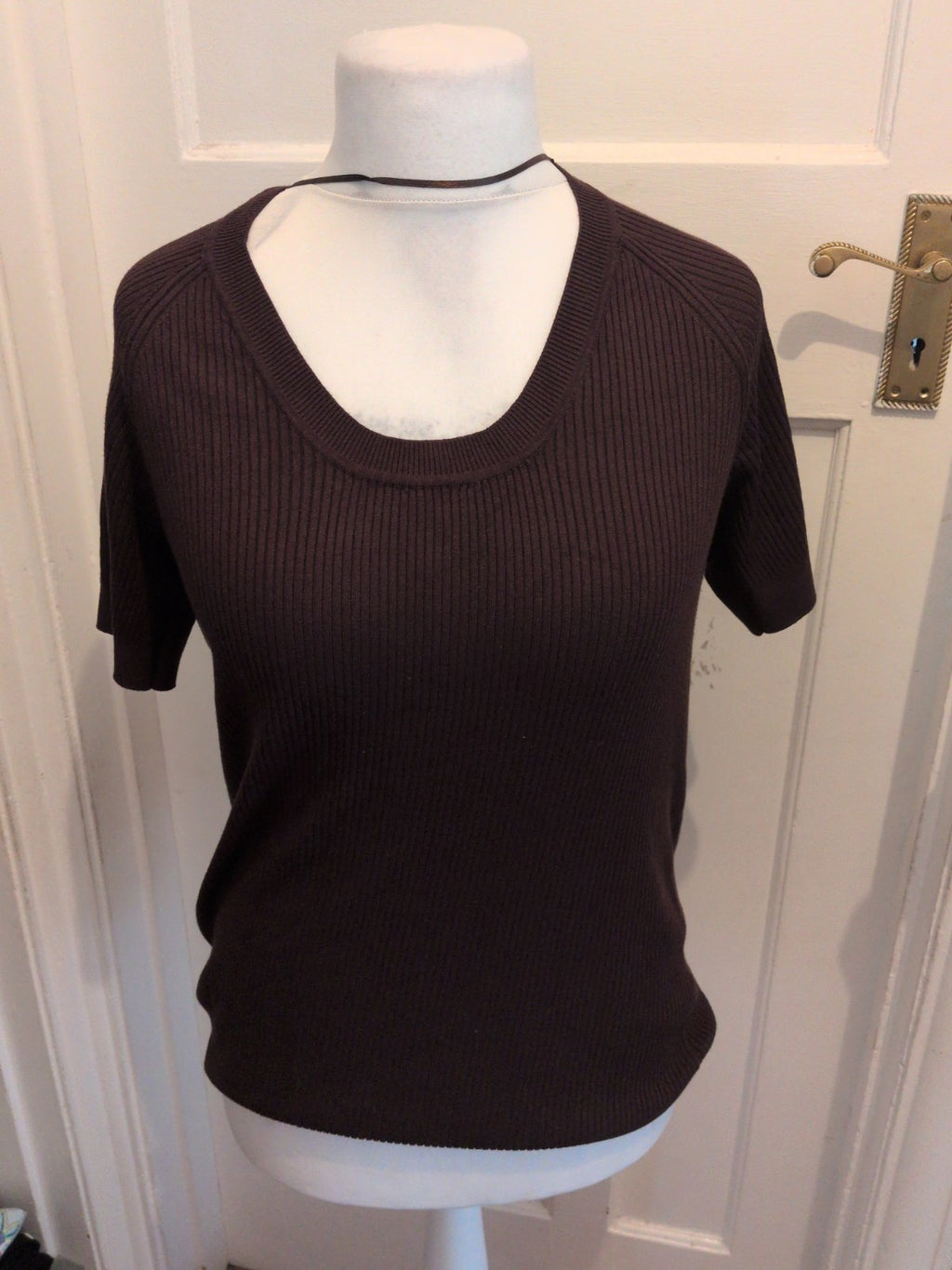 Kiabi XL Dark Brown Short Sleeve Jumper