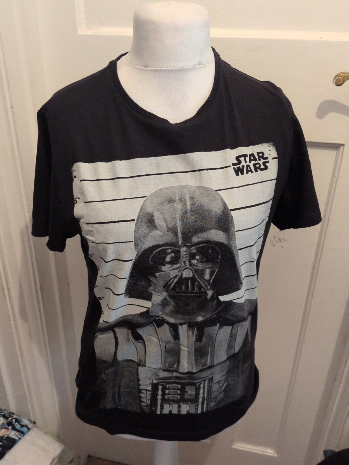 Mens Star Wars Black And White Medium Printed Short Sleeve T-shirt