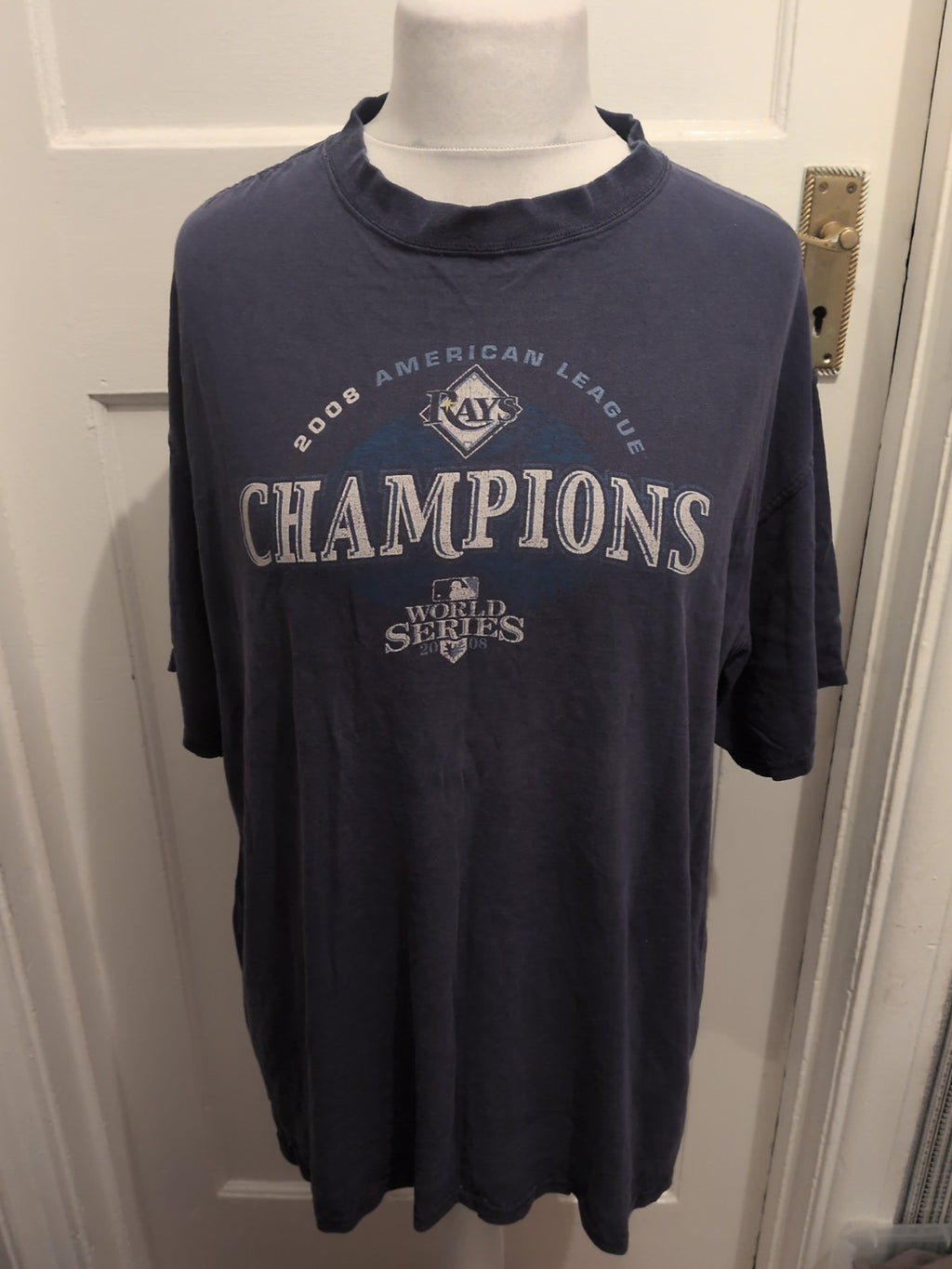 Mens Size XL Navy Printed Short Sleeved T-shirt Champions