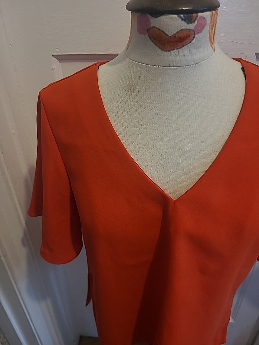 Ladies H&M Size 6 Orange Short Sleeved Oversized Tshirt Blouse