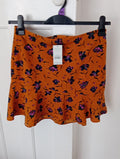 Ladies  Brand New Size 12 Floral Skirt Mustard