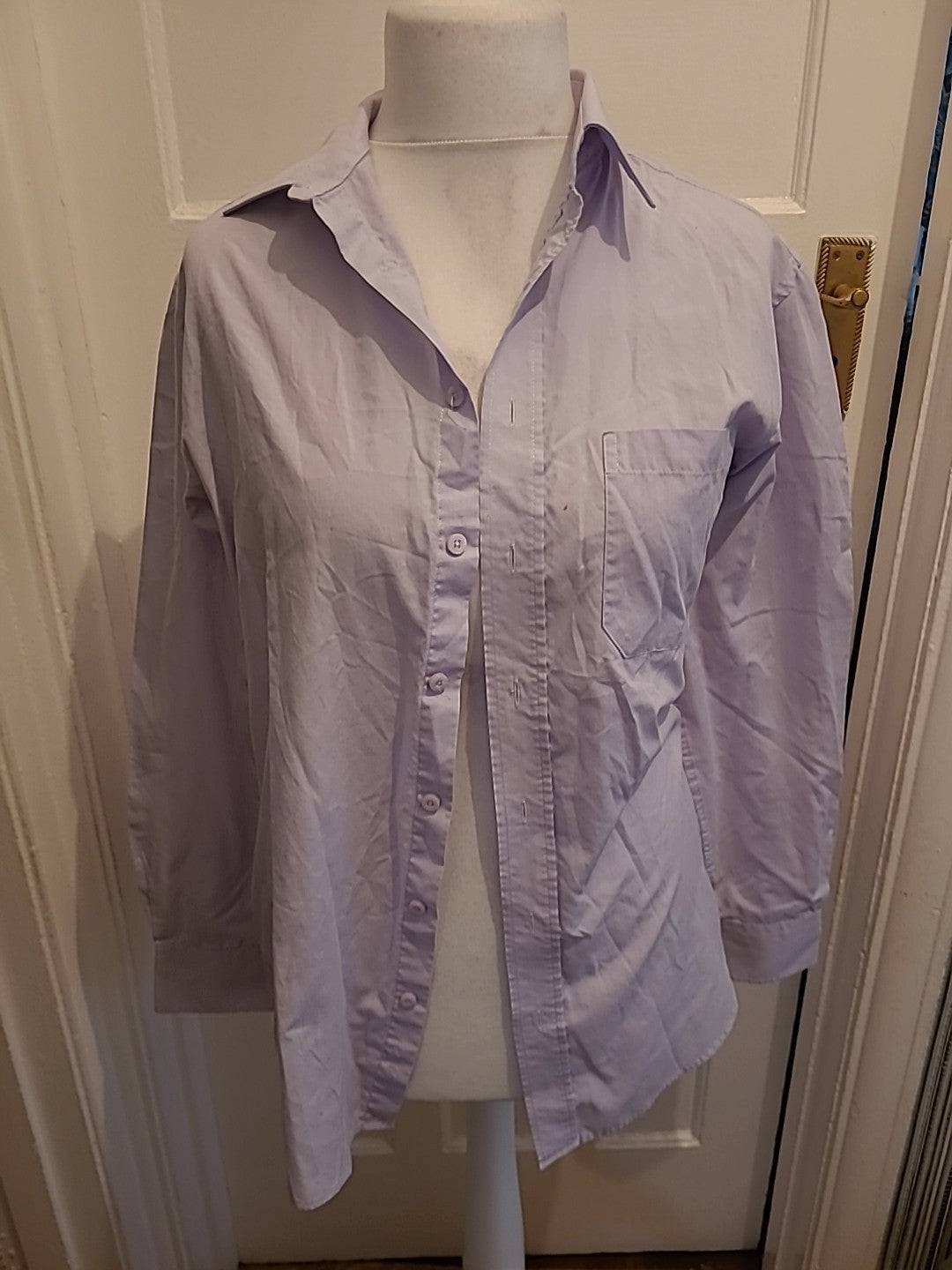 Mens Skopes Size 15.5 Purple Long Sleeved Shirt