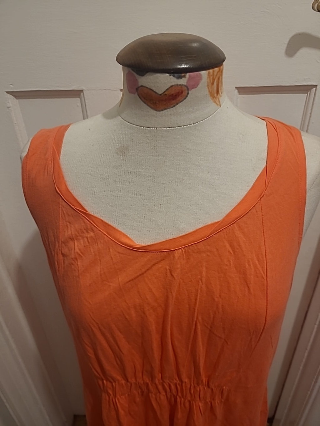 Ladies Lands End Size Medium Peach Sleeveless Dress
