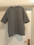 Ladies H+M Size Small Black White Striped Short Sleeved Tshirt