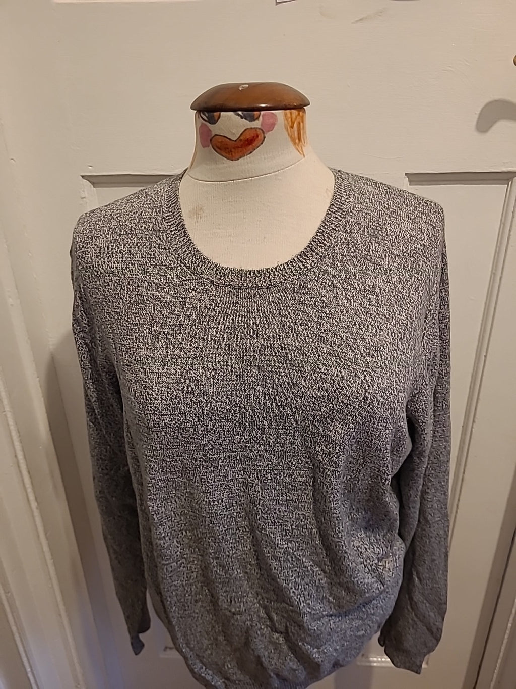 Mens M&S Size Medium Grey Fleck Regular Fit Lightweight Jumper