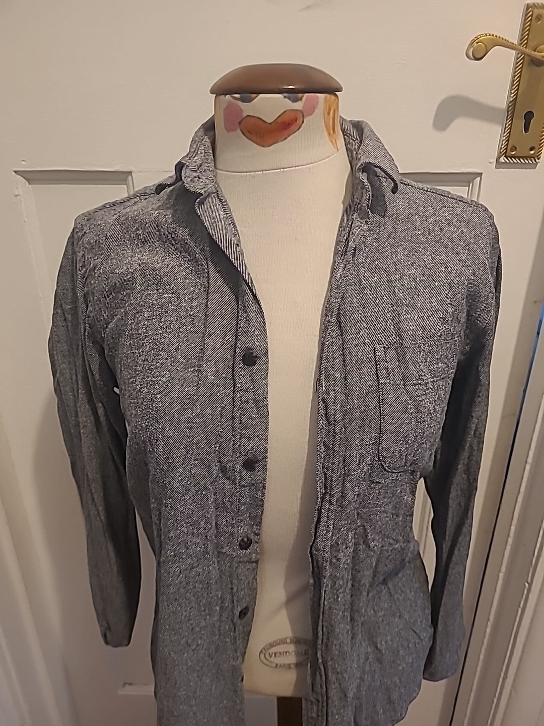 Mwns Cedarwood State Size XS Grey Long Sleeved Shirt 100% Cotton