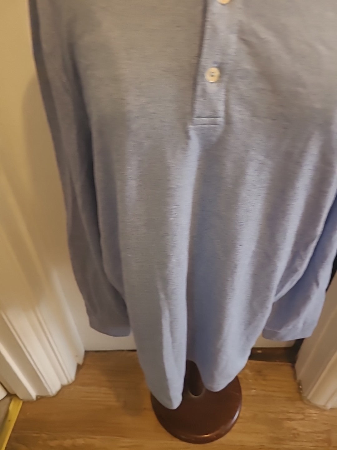 Mens Cortefiel Size Medium Blue Long Sleeved Polo Shirt