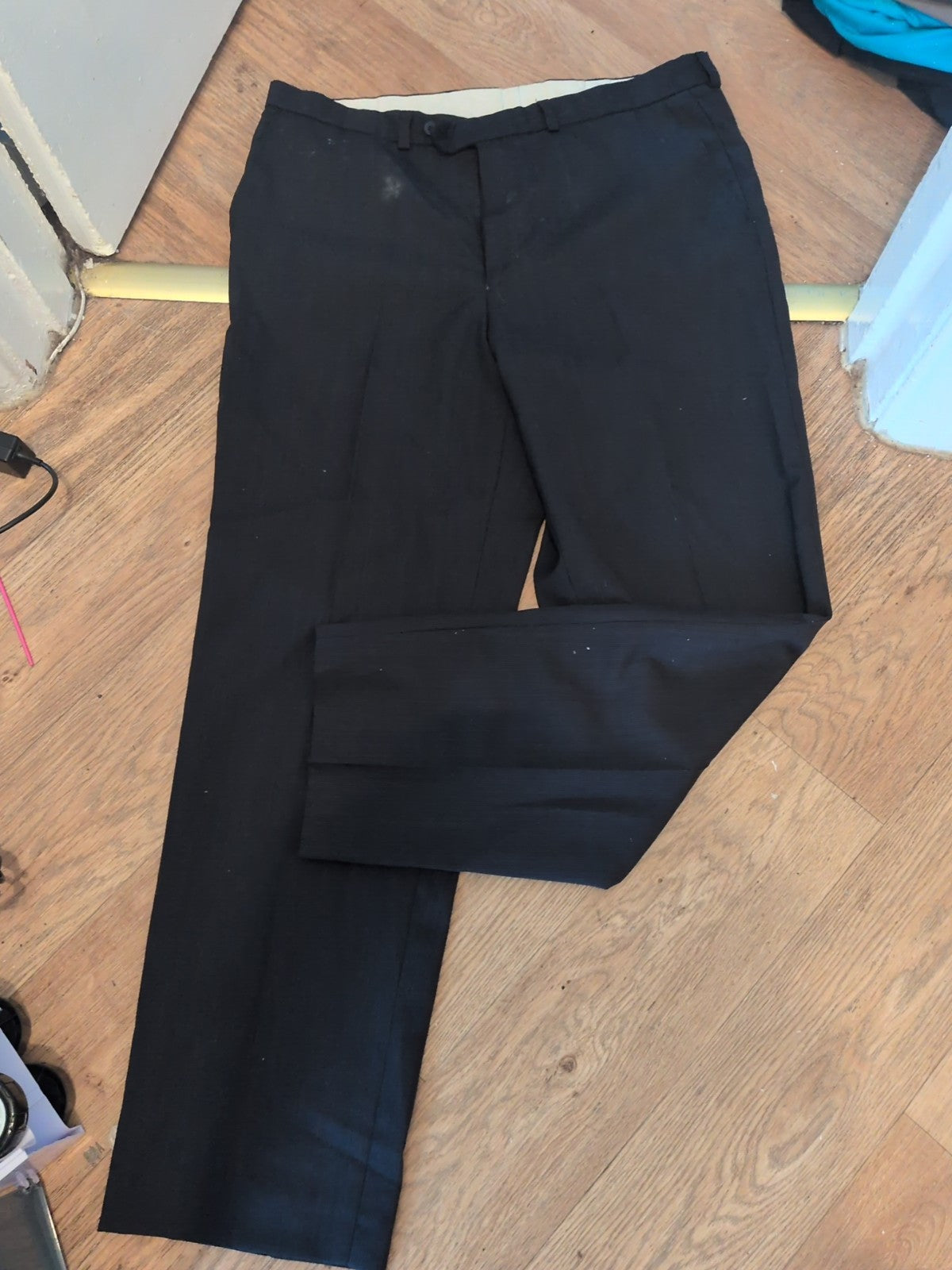 St Micheal 34x31 Wool Rich Navy Trousers