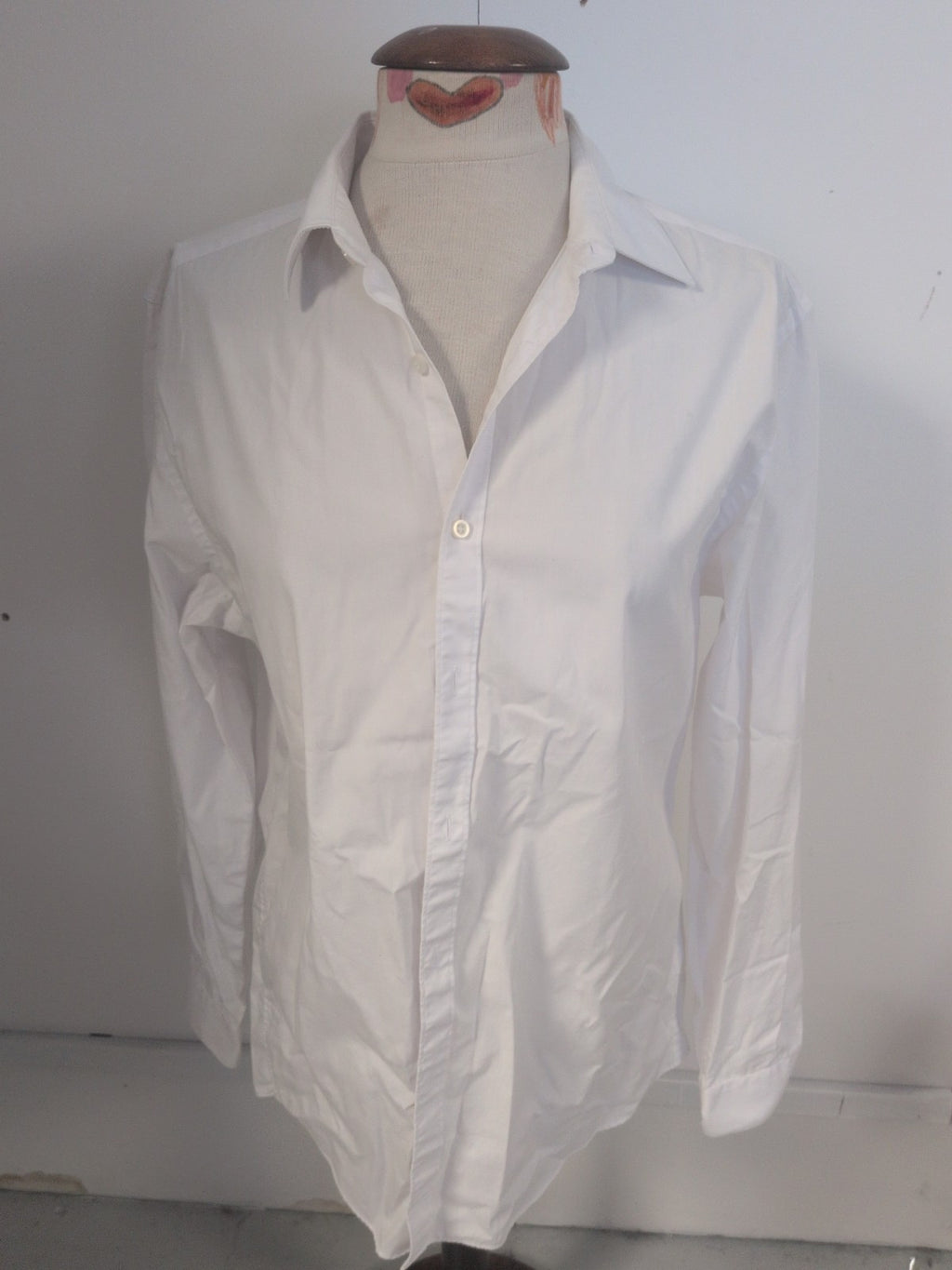 Mens 15.5 Fashion Fit White Long Sleeve Dress Shirt