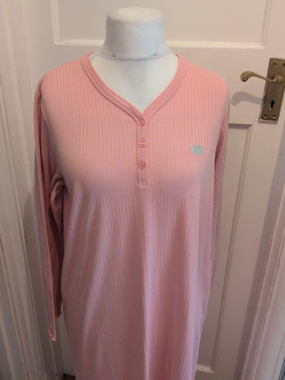 Damart Medium Pink Long Sleeve Nighty Dress