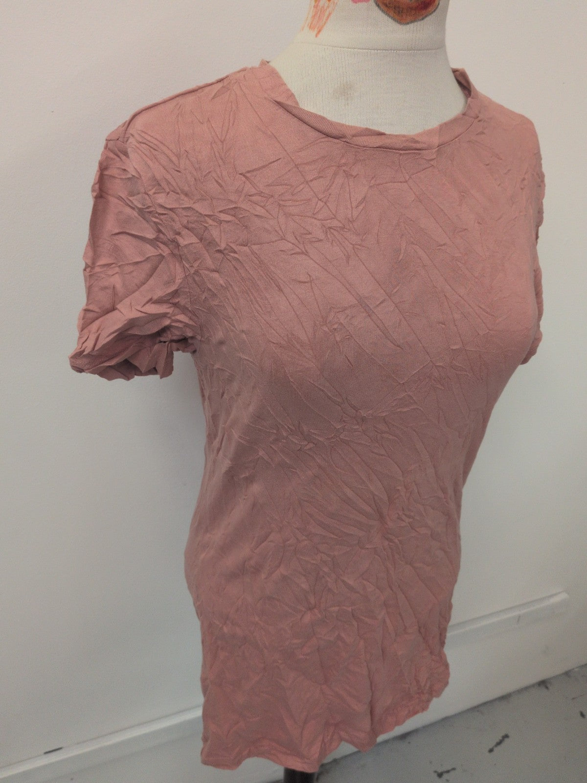 Ladies ASOS Size Small Pink Longline T-shirt Short Sleeve