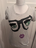 River Island 12 Face Print Short Sleeve T-shirt Stone
