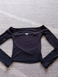 Ladies Long Sleeved Black Top Size Small