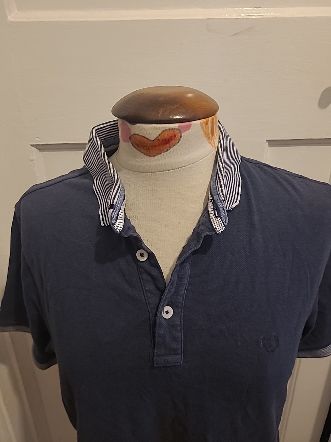 Mens Lincoln Size M Navy Short Sleeved Polo