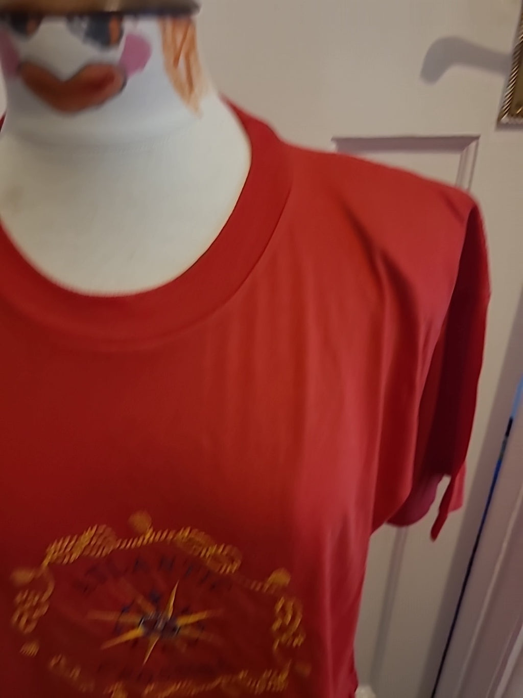 Mens Atlantic Crossing Size XL Red Padded Short Sleeved Tshirt