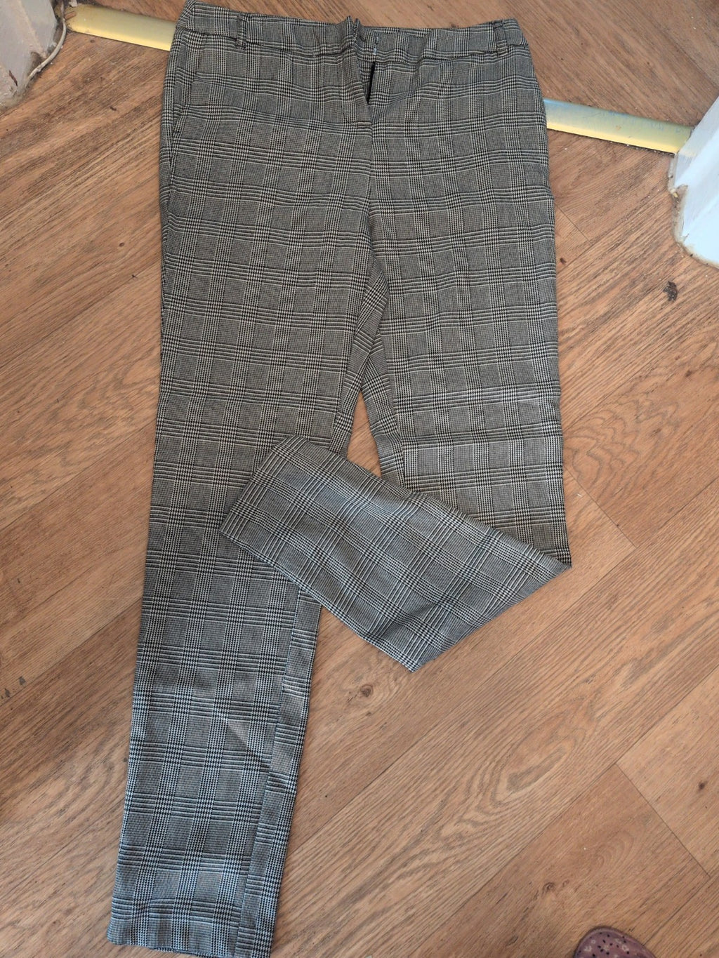 Tu 10long Black And White Check Trousers