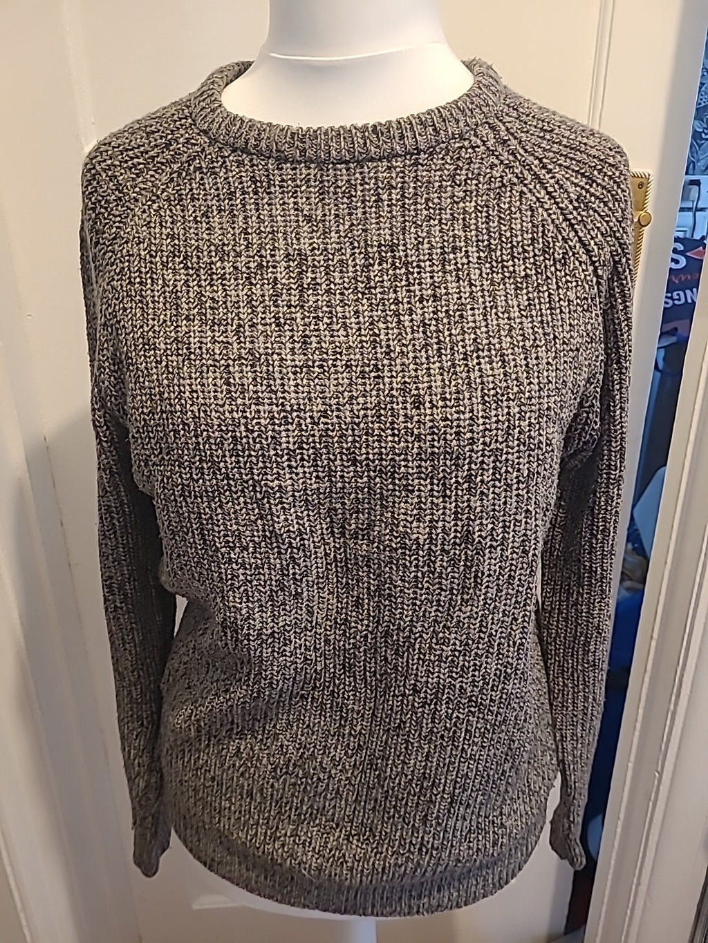 Mens Primark Size Medium Grey Fleck Ribbed Jumper