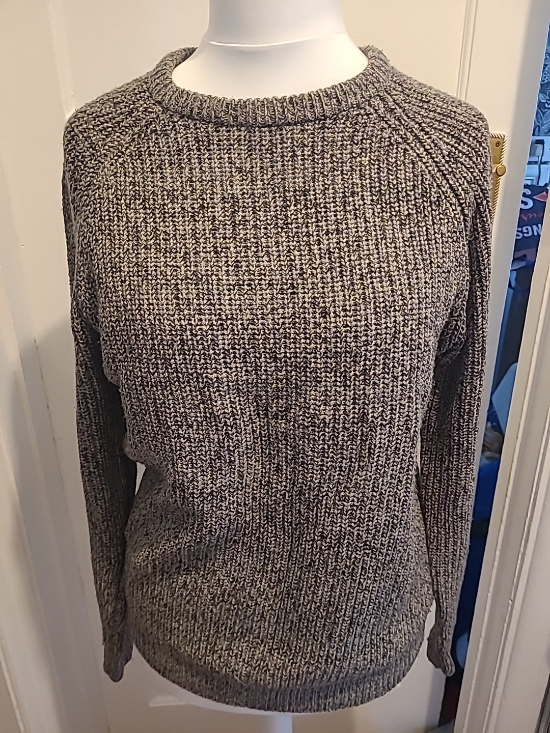 Mens Primark Size Medium Grey Fleck Ribbed Jumper