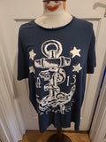 Mens Primark Size 2XL Navy Print "West Coast" Tshirt