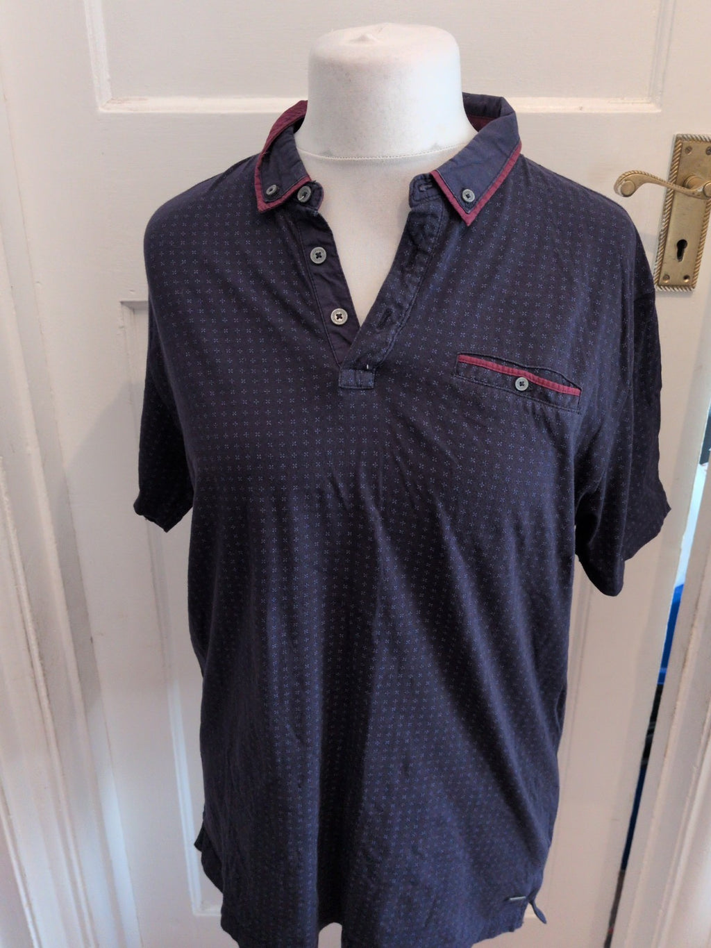 Tailor Cutter Large Slim Fit Navy And Blue Short Sleeve Polo