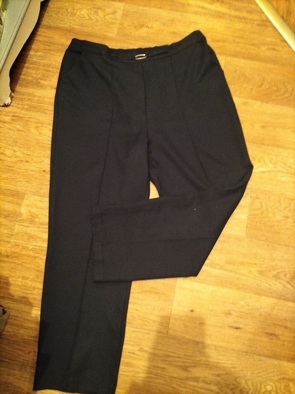Ladies Et Vous Size 16 Navy Elasticated Smart Trousers