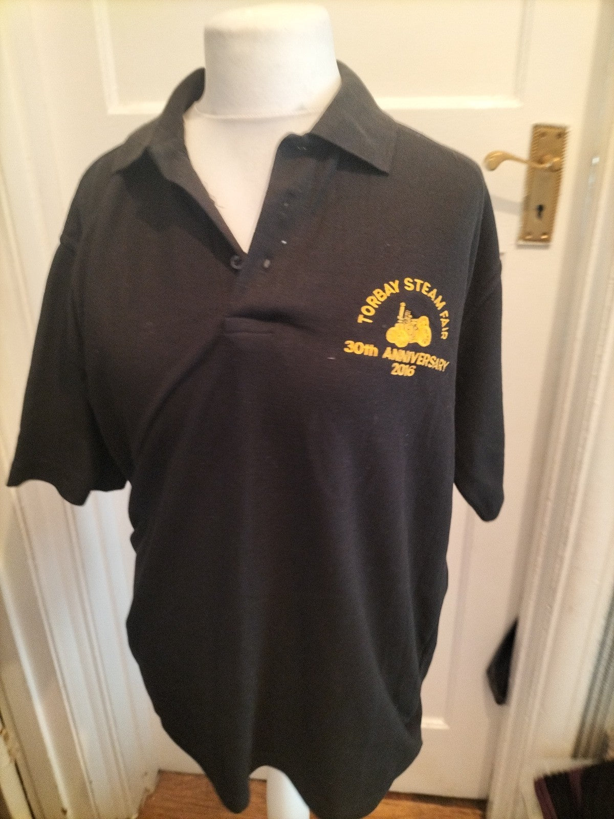 Uneek XL Black Torbay Steam Fair 2016 Black Polo