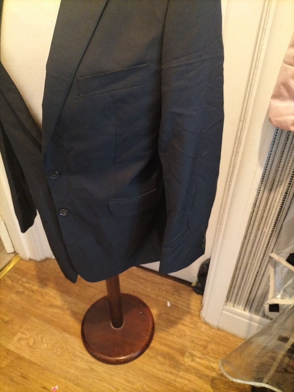 Mens Size 40R Black Lined Padded Blazer