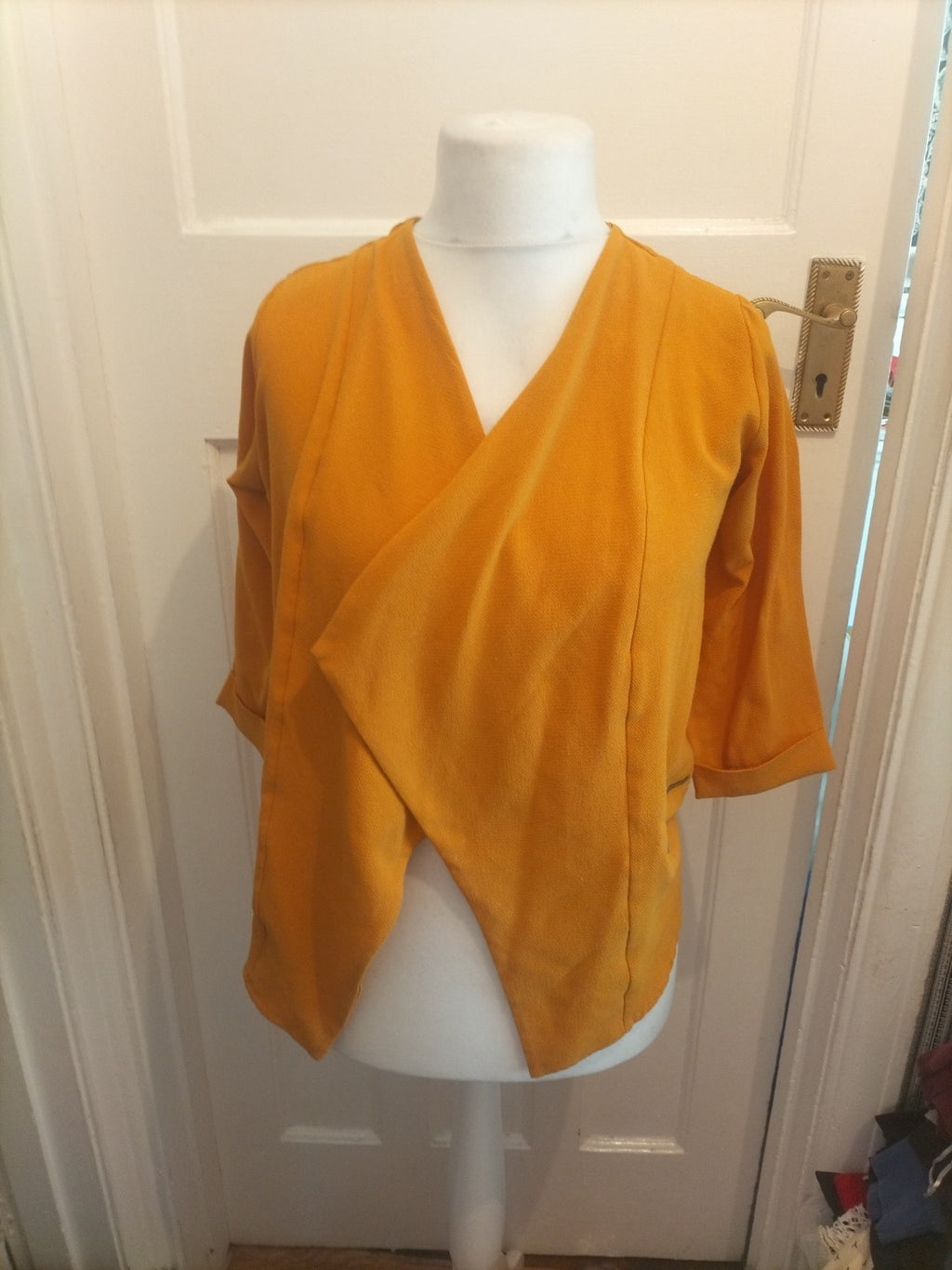 Ladies Select Size 8 Mustard Open Blouse