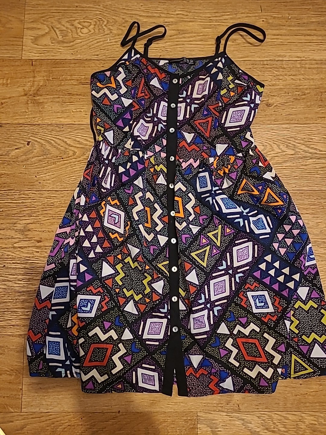 Ladies Primark Size 8 Multicoloured Sleeveless Strappy Dress