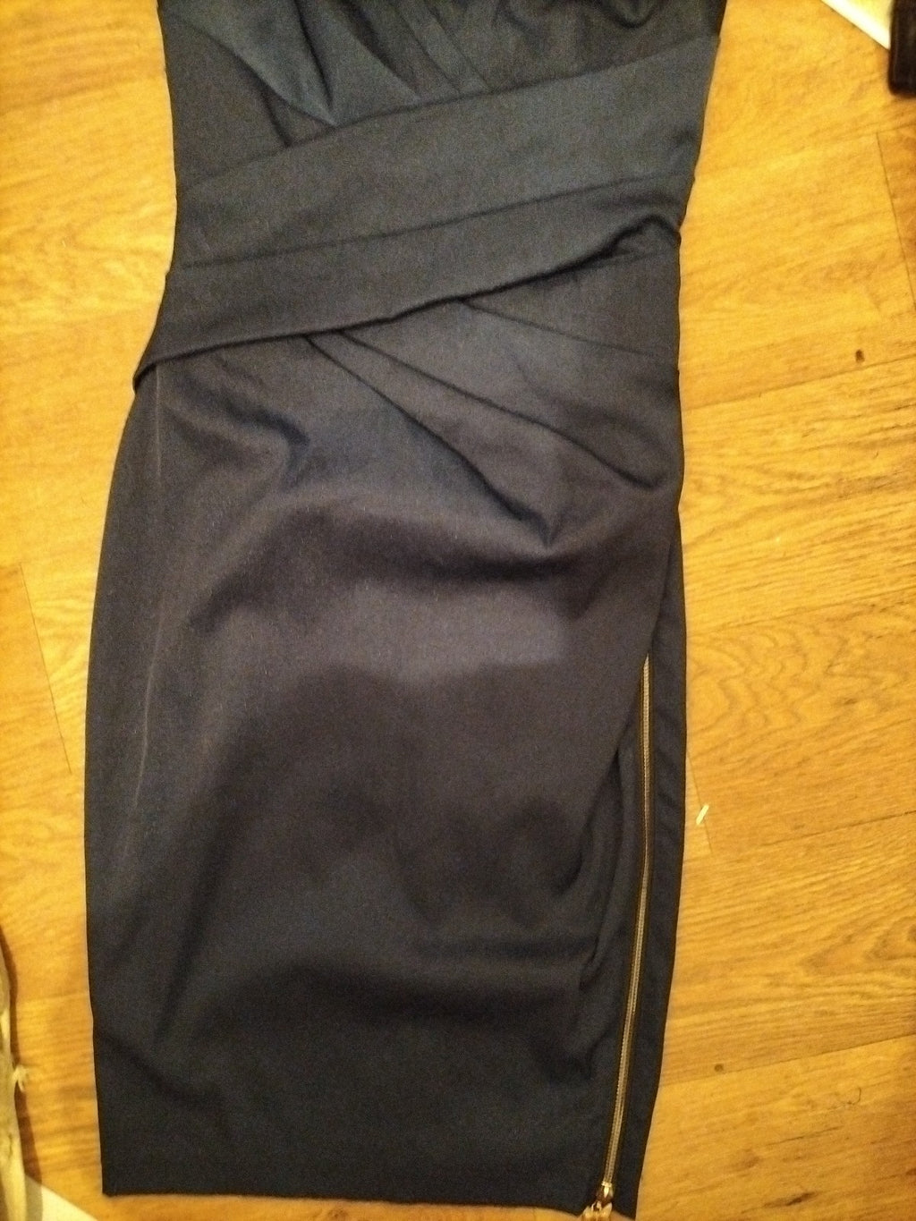 Ladies Lipsy Size 8 VIP Navy V Neck Sleeveless Dress