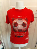 13-14 Years Boys Red Football Print Short Sleeve T-shirt