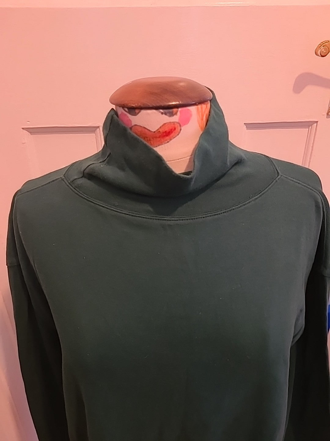 Mens Bhs Size XL Green Teal Long Sleeved Roll Neck Jumper