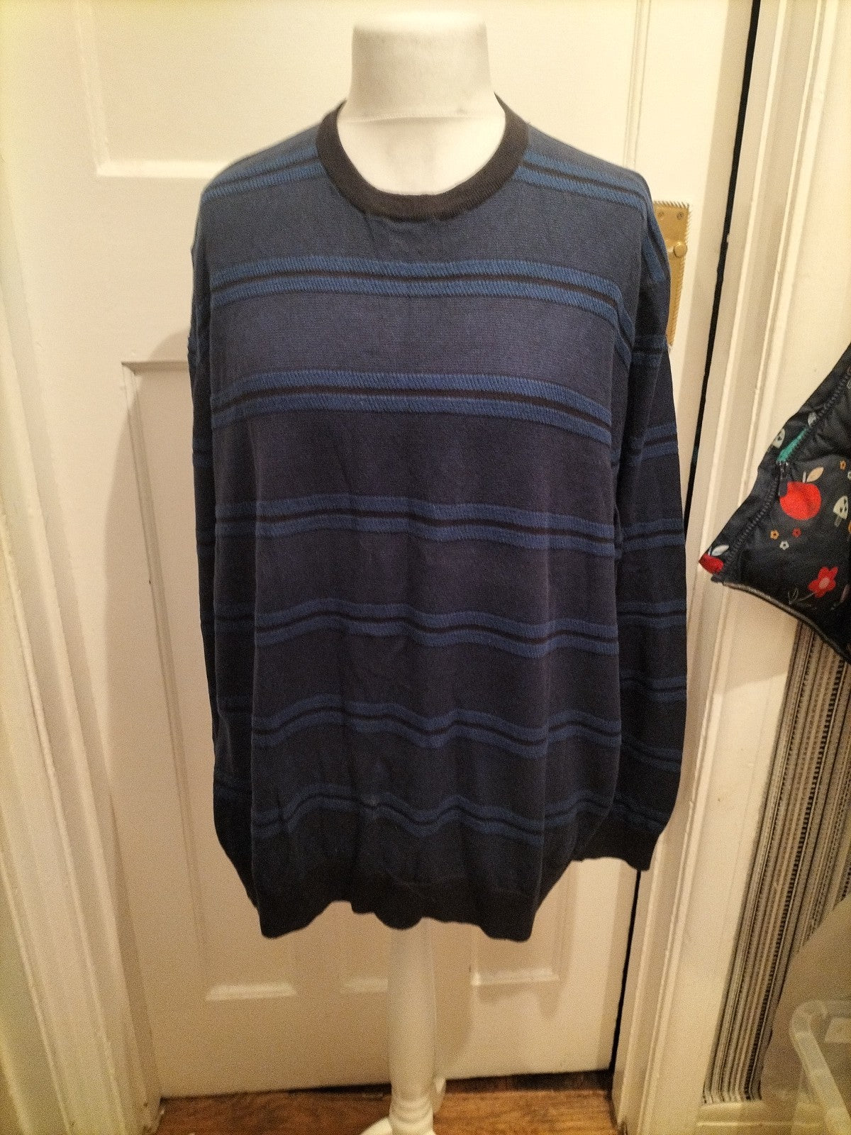 Mens Blue Harbour Size XXL Blue And Navy Long Sleeved Pullover Jumper