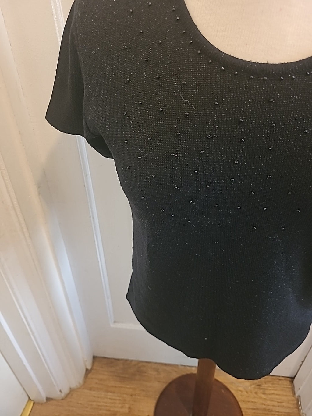 Ladies Tigi Size 10 Black Short Sleeved Diamonte Tshirt