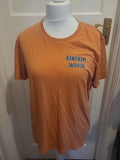 Ladies Size Large Printed Orange Short Sleeved Tshirt
