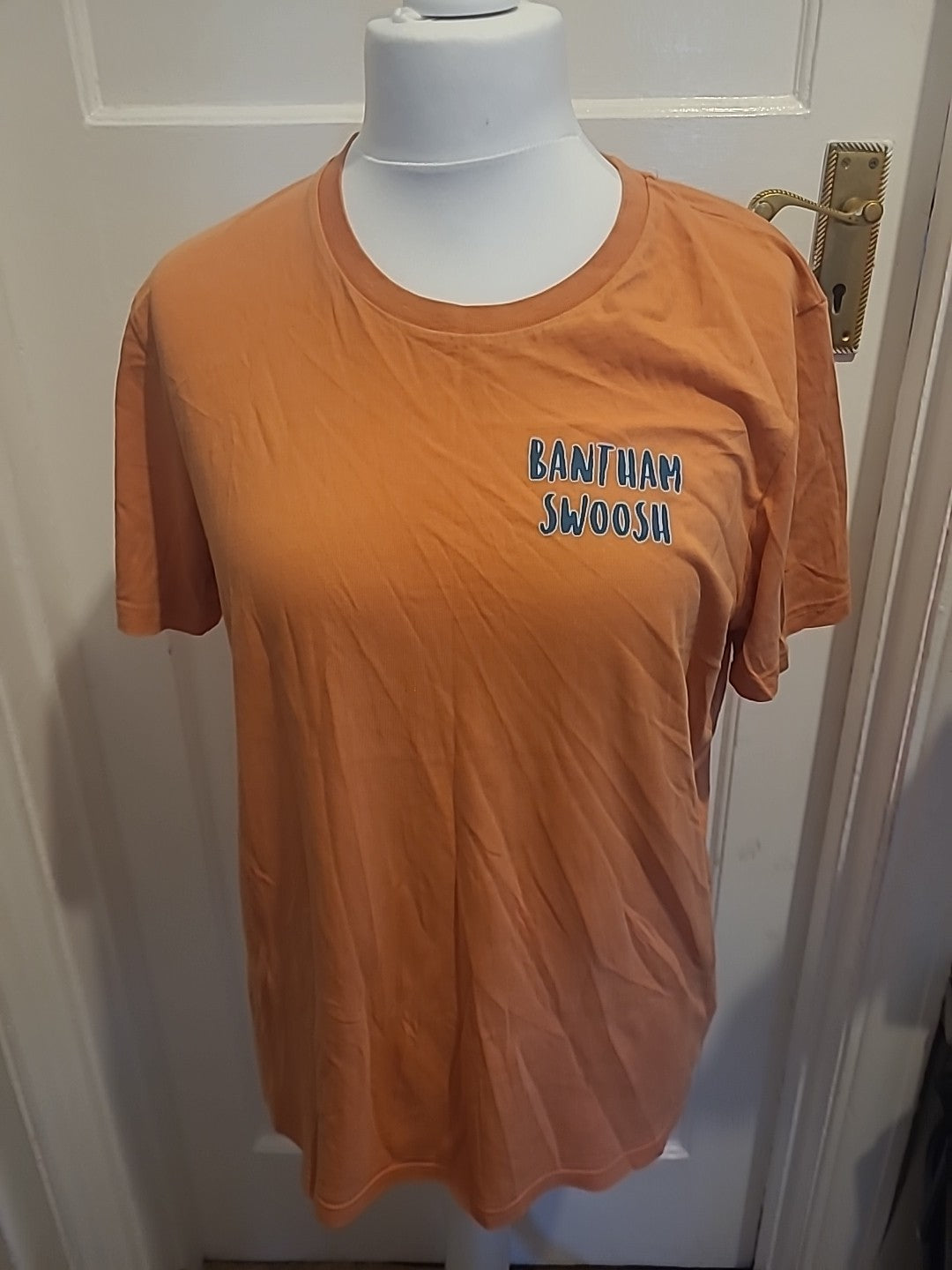 Ladies Size Large Printed Orange Short Sleeved Tshirt