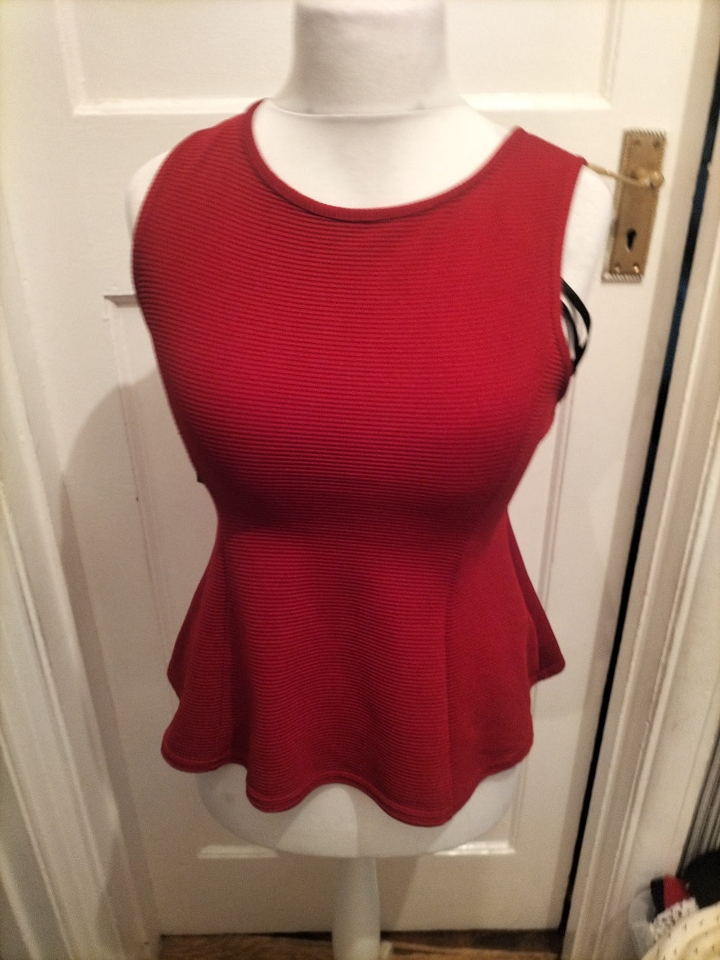Ladies Primark Size 12 Ruby Ribbed Sleeveless Blouse