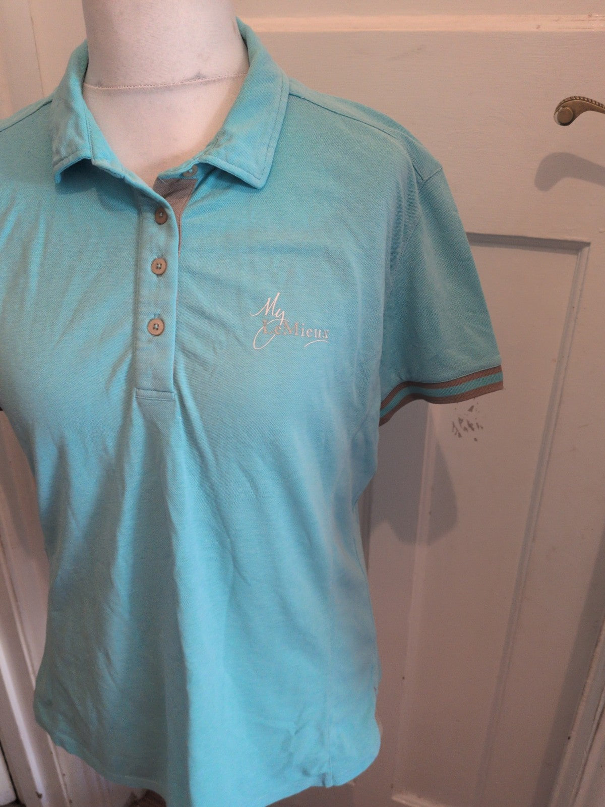 Ladies LeMieux Size Large Blue Short Sleeve Polo Shirt