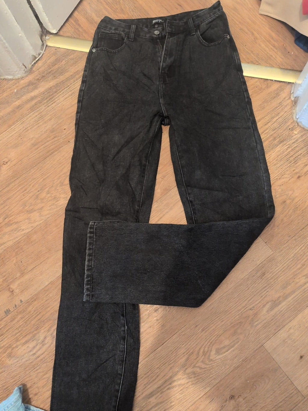 Nasty Gal 8 Charcoal Straight Leg Jeans