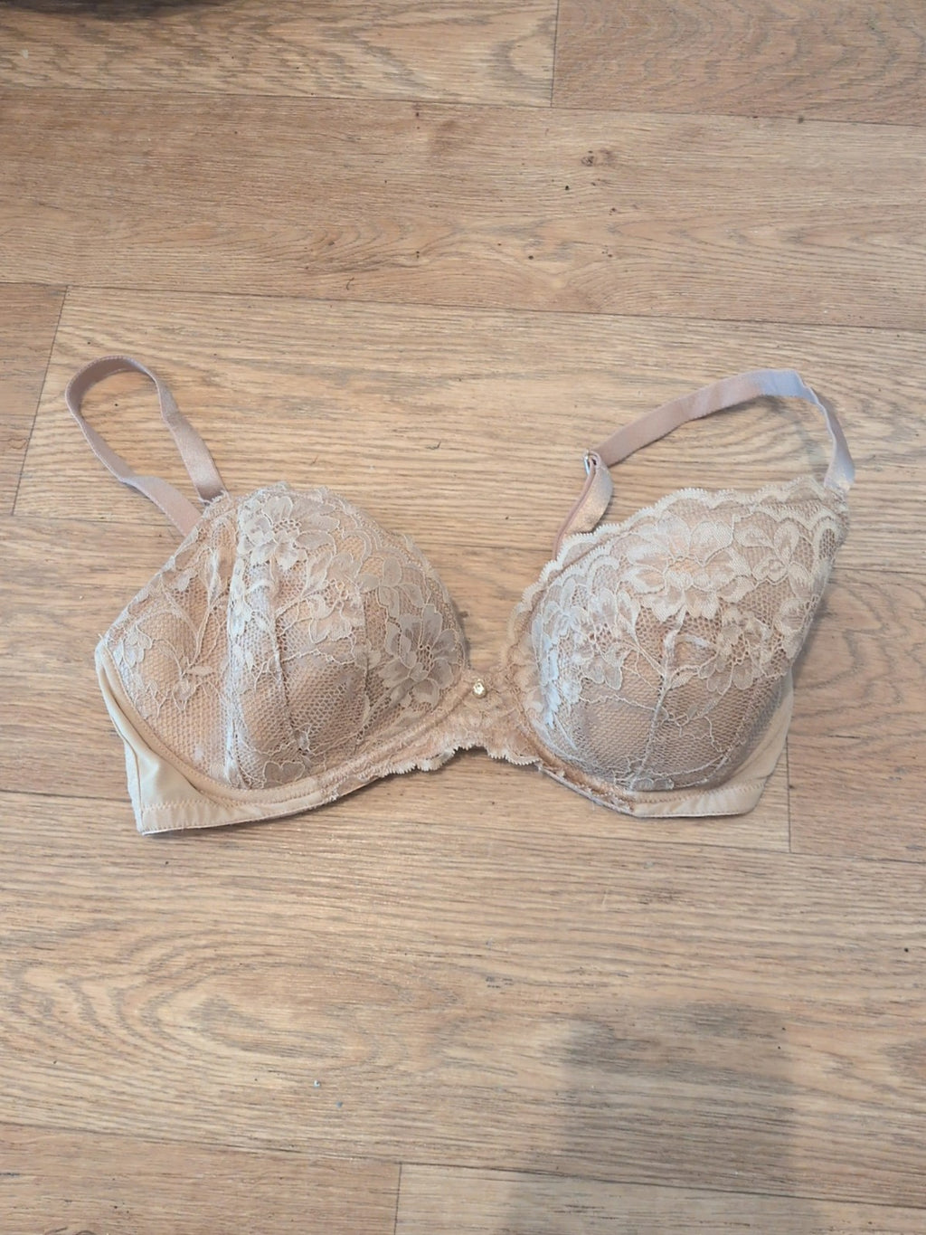 Ann Summers 34DD Brown Lace Detail Padded And Wired Bra
