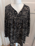 Next 10 Black And Cream Oversized Blouse Long Sleeve