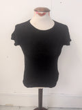 Ladies Primark Size 12 Black Shirt Sleeve Plain T-shirt