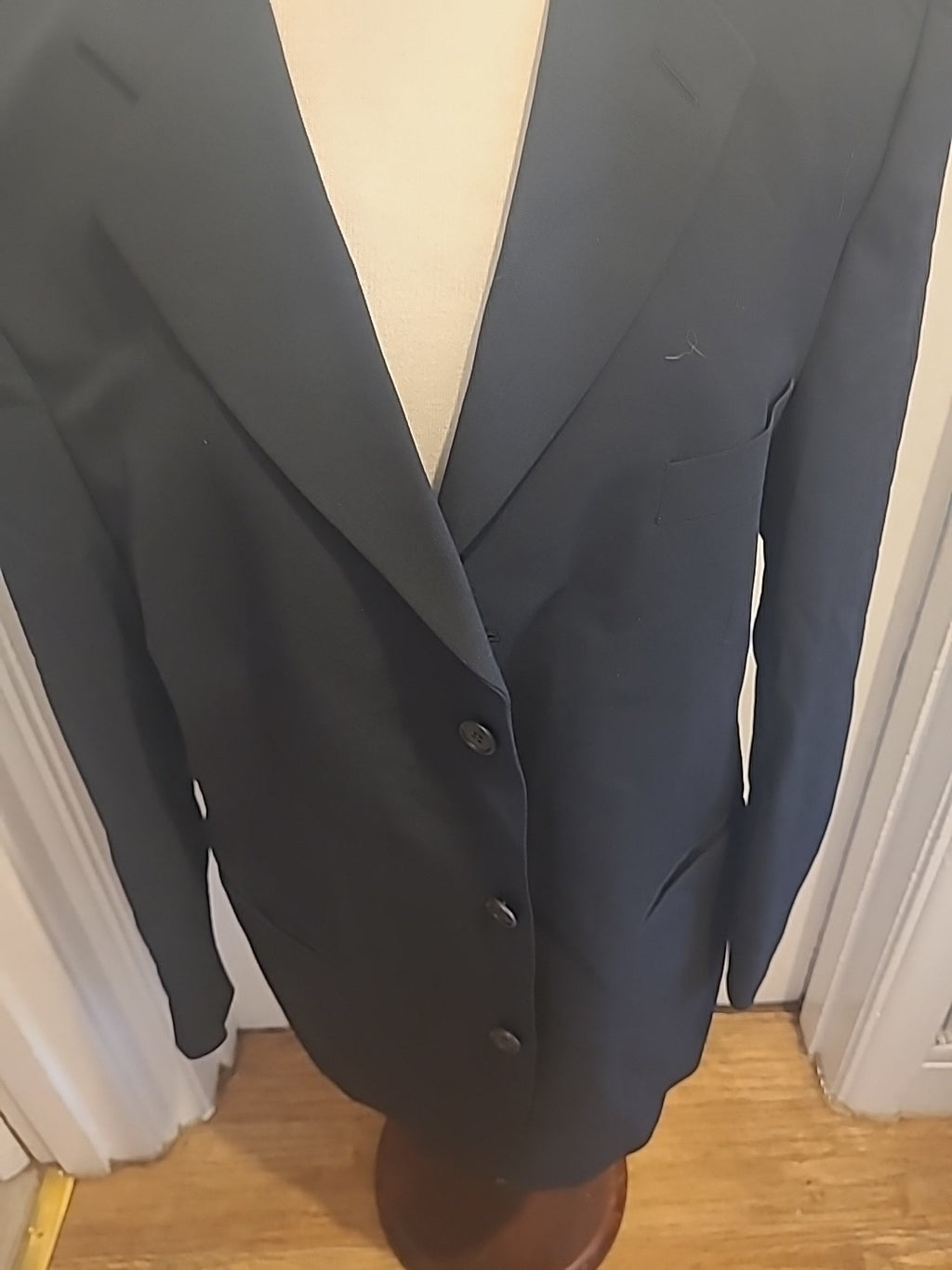 Mens M&S Size 42S Black Padded Lined Blazer