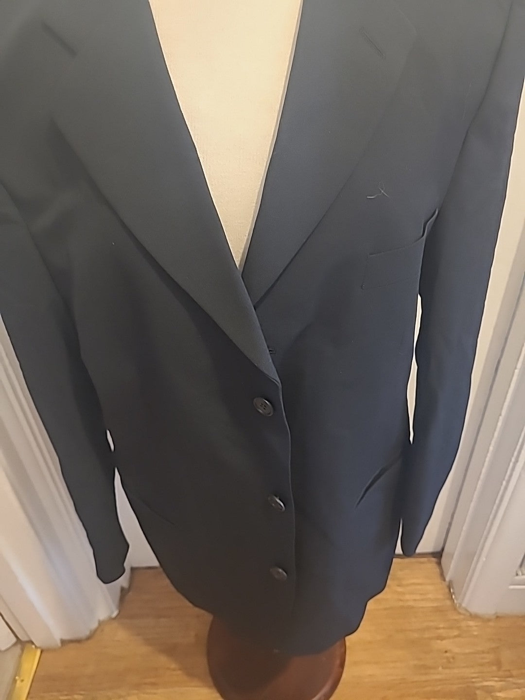 Mens M&S Size 42S Black Padded Lined Blazer