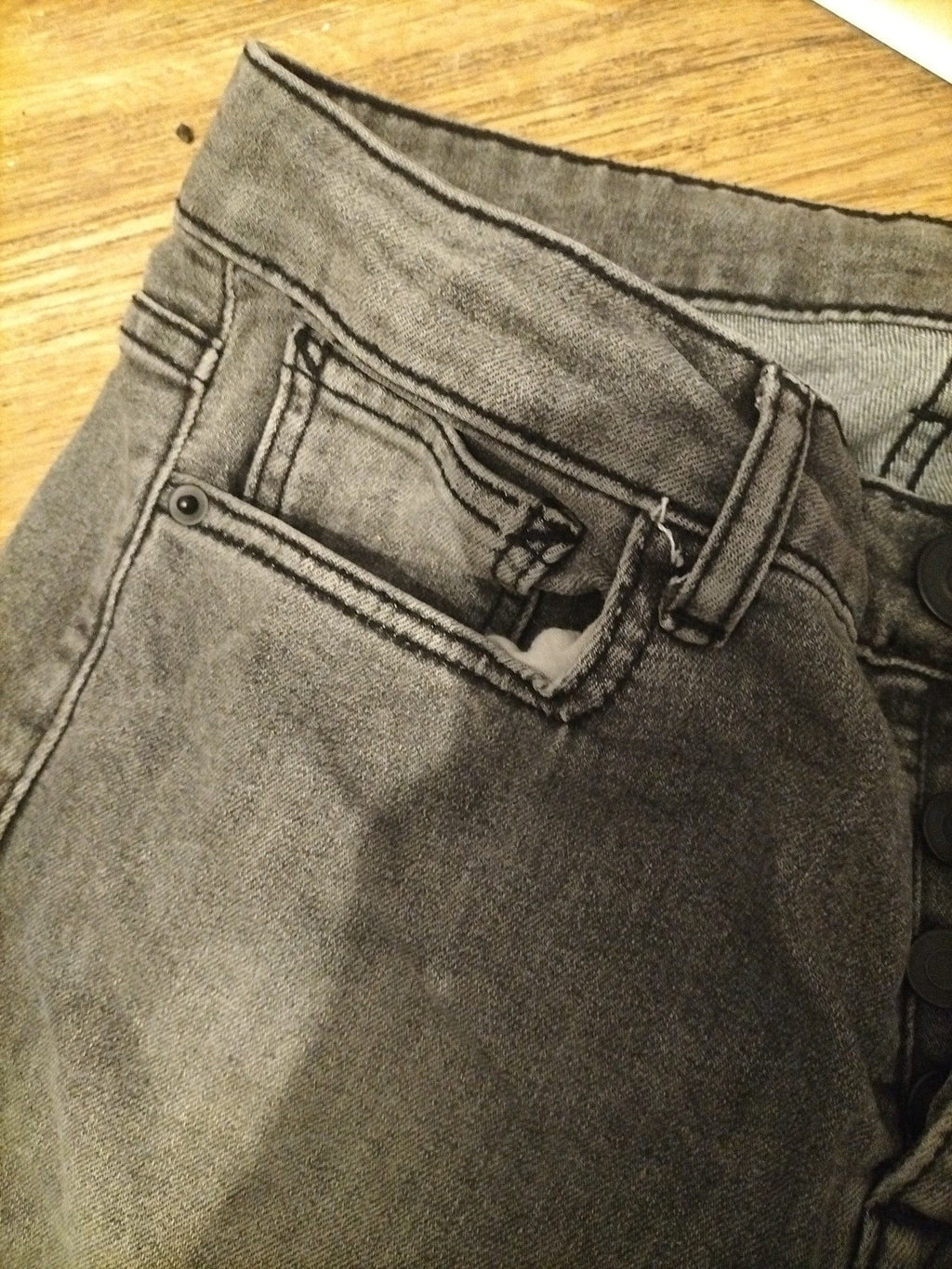 Mens Jeans Primark W28 L30 Skinny Fit Button Fly Grey